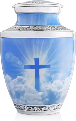 Cross Photo Cremation Urns for Men and Women Human Ashes - Adult Large Urn in Saudi Arabia