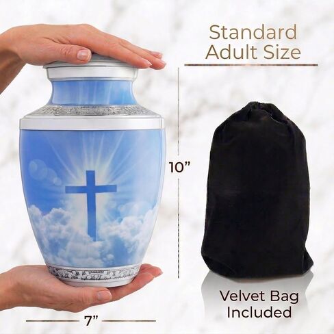 Cross Photo Cremation Urns for Men and Women Human Ashes - Adult Large Urn in Kuwait