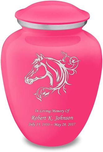 Geturns Embrace Small Personalized Horse Cremation Urns for Human Ashes I Pearl Light Blue Funeral Urn for Men and Women I Holds up to 44 Cubic Inches in Kuwait