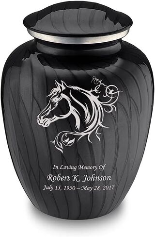 Geturns Embrace Small Personalized Horse Cremation Urns for Human Ashes I Pearl Light Blue Funeral Urn for Men and Women I Holds up to 44 Cubic Inches in Kuwait