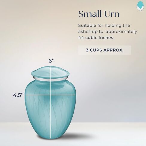 Geturns Embrace Small Personalized Horse Cremation Urns for Human Ashes I Pearl Light Blue Funeral Urn for Men and Women I Holds up to 44 Cubic Inches in Kuwait