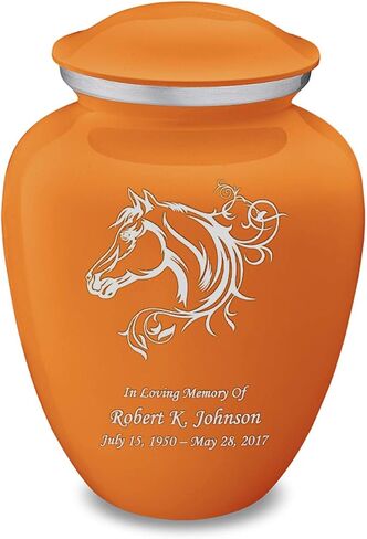Geturns Embrace Small Personalized Horse Cremation Urns for Human Ashes I Pearl Light Blue Funeral Urn for Men and Women I Holds up to 44 Cubic Inches in Kuwait