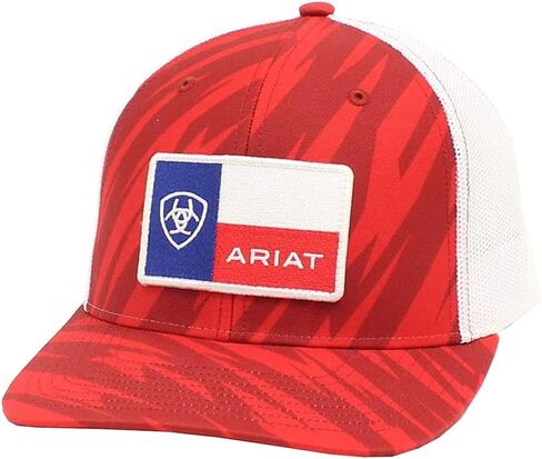 ARIAT Mens R112 Snap Back Zig Zag Flag Patch Red in Kuwait