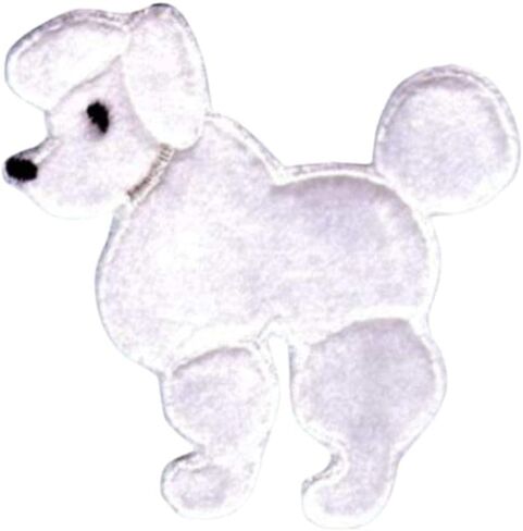 Embroidery Patch White Poodle Dog 50s Theme in Saudi Arabia