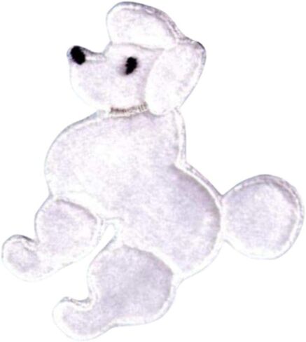 Embroidery Patch White Poodle Dog 50s Theme in Saudi Arabia