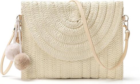 Sightor Straw Clutch Purse for Women Summer Beach Straw Handbag Vacation Woven Envelope Bag in Saudi Arabia