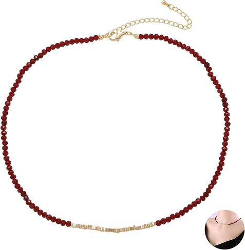 Natural Garnet Necklace with Gold & Pearl Accents, Exquisite Fashion Jewelry for Affordable Luxury Gifts, Red Garnet Necklace with Elegant Accents in Saudi Arabia