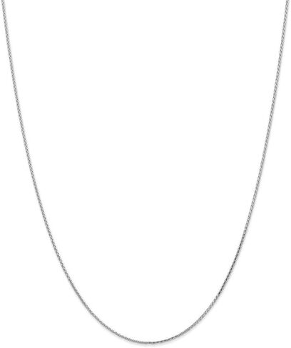 Saris and Things 14K White Gold 1.0mm Round Diamond Cut Wheat Chain 18 Inch in Kuwait