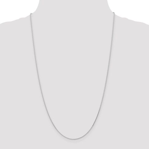 Saris and Things 14K White Gold 1.0mm Round Diamond Cut Wheat Chain 18 Inch in Kuwait