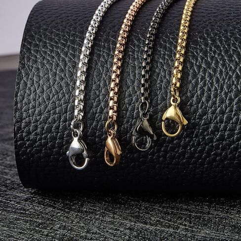 Wolentty Stainless Steel Box Chain Necklace Replacement for Pendant - 24" - 3MM in Saudi Arabia
