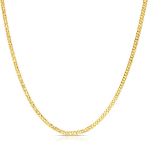 Floreo 14k Yellow Gold 3mm Semi-Solid Square Franco Chain Necklace in Kuwait