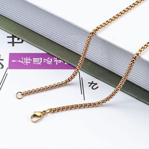 Wolentty Stainless Steel Box Chain Necklace Replacement for Pendant - 24" - 3MM in Saudi Arabia