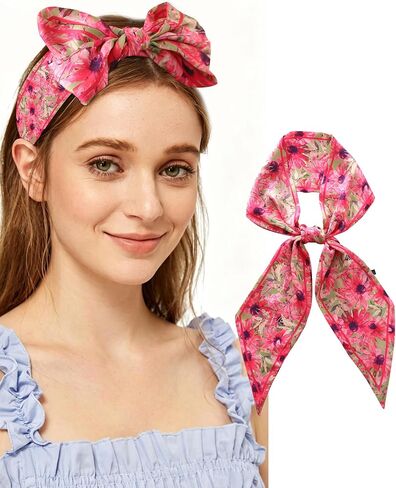 Purse Scarf for Handbags Long Skinny Scarf Bandana Silk Feeling Head Scarf Hair Neck Scarves for Women Bag in Saudi Arabia