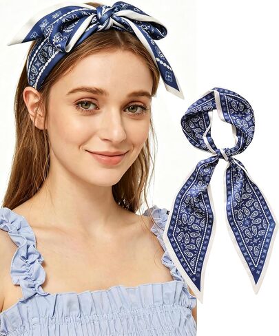 Purse Scarf for Handbags Long Skinny Scarf Bandana Silk Feeling Head Scarf Hair Neck Scarves for Women Bag in Saudi Arabia