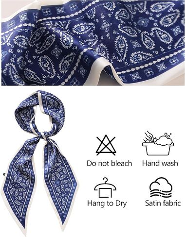 Purse Scarf for Handbags Long Skinny Scarf Bandana Silk Feeling Head Scarf Hair Neck Scarves for Women Bag in Saudi Arabia