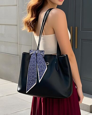 Purse Scarf for Handbags Long Skinny Scarf Bandana Silk Feeling Head Scarf Hair Neck Scarves for Women Bag in Saudi Arabia