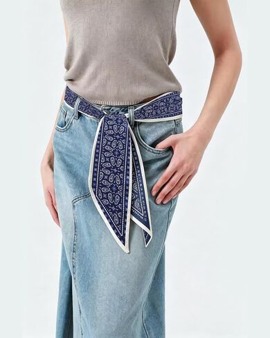 Purse Scarf for Handbags Long Skinny Scarf Bandana Silk Feeling Head Scarf Hair Neck Scarves for Women Bag in Saudi Arabia