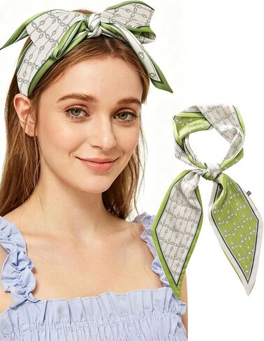 Purse Scarf for Handbags Long Skinny Scarf Bandana Silk Feeling Head Scarf Hair Neck Scarves for Women Bag in Saudi Arabia