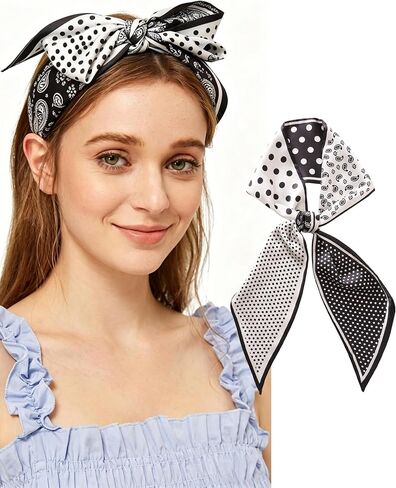 Purse Scarf for Handbags Long Skinny Scarf Bandana Silk Feeling Head Scarf Hair Neck Scarves for Women Bag in Saudi Arabia