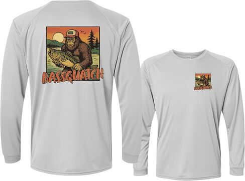 تي شيرت Ink Trendz Bassquatch Bigfoot لصيد السمك UPF50 Dri Fit تي شيرت لصيد الأسماك، فكرة هدية لصياد السمك in Kuwait
