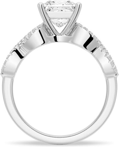 MSBLUE® Moissanite Engagement Ring, 1.5CT Twisted Infinity Vintage Pavé Princess Cut in Saudi Arabia