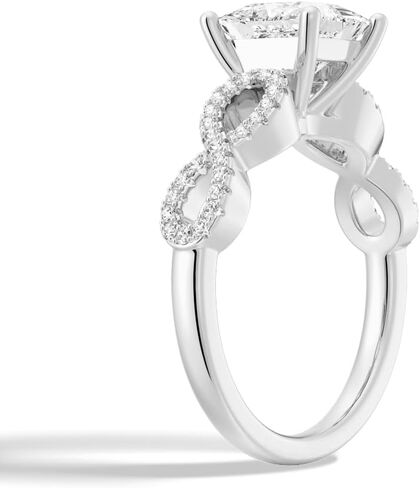 MSBLUE® Moissanite Engagement Ring, 1.5CT Twisted Infinity Vintage Pavé Princess Cut in Saudi Arabia