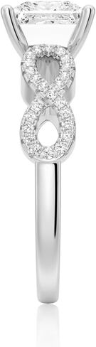 MSBLUE® Moissanite Engagement Ring, 1.5CT Twisted Infinity Vintage Pavé Princess Cut in Saudi Arabia