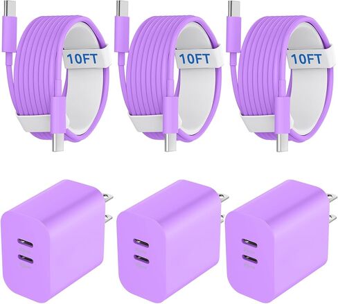 USB C Charger for iPhone 17/16/15 Pro Max Charger Fast Charging 10FT, 20W C Charge Block with USB C to C Cord Cable Compatible for iPhone 17 16 15 Pro Max/17 16 15 Pro/17 16 15 Plus/17 16 15 in Saudi Arabia