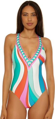 Trina Turk Womens Apollo Banded One Piece Swimsuit, Adjustable, Bathing Suits for Women in Saudi Arabia