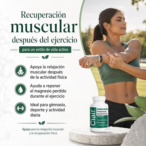 Clair Magnesio Premium, with B6 D3 Zinc – 4-in-1 Blend, Gentle on Stomach, Full Body Unwind – Muscle Relaxation + Digestive Comfort + Sleep Aid. (Glycinate, Malate, Citrate, Oxide) 90 Capsules in Saudi Arabia