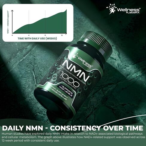 NMN Supplement 1000mg with Beta Nicotinamide Mononucleotide - NAD Support Formula for Cellular Energy, Healthy Aging, Vitality & Wellness – NAD Supplements for Women & Men - 120 Count in Saudi Arabia