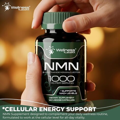 NMN Supplement 1000mg with Beta Nicotinamide Mononucleotide - NAD Support Formula for Cellular Energy, Healthy Aging, Vitality & Wellness – NAD Supplements for Women & Men - 120 Count in Saudi Arabia