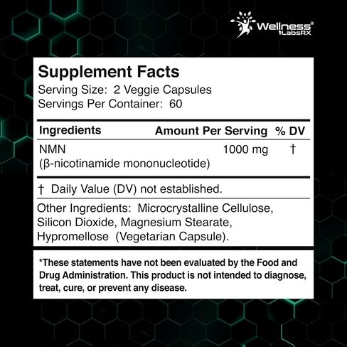 NMN Supplement 1000mg with Beta Nicotinamide Mononucleotide - NAD Support Formula for Cellular Energy, Healthy Aging, Vitality & Wellness – NAD Supplements for Women & Men - 120 Count in Saudi Arabia