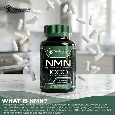 NMN Supplement 1000mg with Beta Nicotinamide Mononucleotide - NAD Support Formula for Cellular Energy, Healthy Aging, Vitality & Wellness – NAD Supplements for Women & Men - 120 Count in Saudi Arabia
