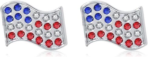 American Flag Stud Earrings for Women Cute Tiny USA Star Red White Blue Stud Earrings Fashion American Patriotic 4th of July Earrings Independence Day Jewelry in Kuwait