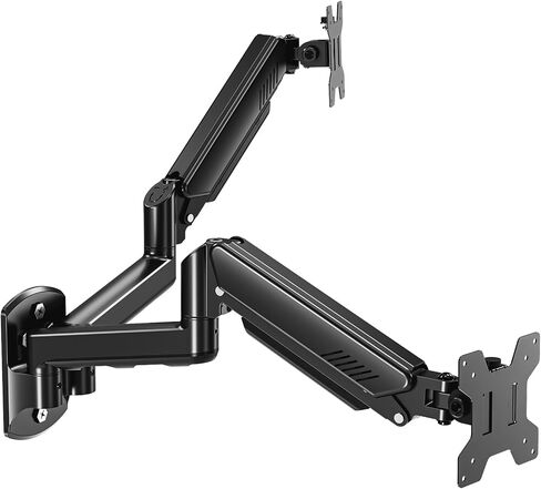 MOUNT PRO Dual Monitor Wall Mount for 2 Computer Screen up to 32 Inch, Gas Spring Double Monitor Arm Holds Up to 17.6lbs Each, Full Motion Adjustable Wall Monitor Mount, VESA Mount 75x75/100x100 in Kuwait