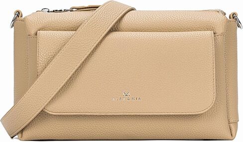 ALEX&MIA Women’s Shoulder Bag – Medium Crossbody Purse in Pebbled Vegan Leather with Two Detachable Straps in Saudi Arabia