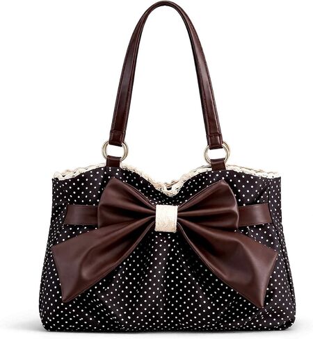Polka Dot Tote Bag, Vintage Retro Purses for Women, Small Cute Shoulder Purse for Women, Trendy Purse with Bow, 2000s Aesthetic Purse in Kuwait
