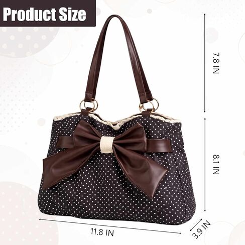 Polka Dot Tote Bag, Vintage Retro Purses for Women, Small Cute Shoulder Purse for Women, Trendy Purse with Bow, 2000s Aesthetic Purse in Kuwait
