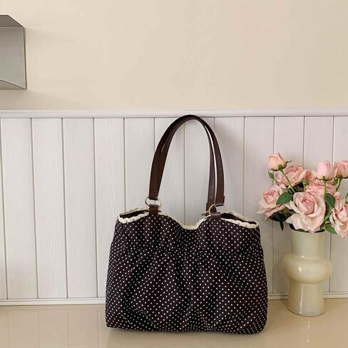 Polka Dot Tote Bag, Vintage Retro Purses for Women, Small Cute Shoulder Purse for Women, Trendy Purse with Bow, 2000s Aesthetic Purse in Kuwait