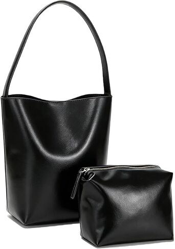 Bucket Bags for Women,Glossy Leather Bucket Purse,Small Tote handbag for Work Travel Daily in Kuwait