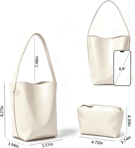 Bucket Bags for Women,Glossy Leather Bucket Purse,Small Tote handbag for Work Travel Daily in Saudi Arabia