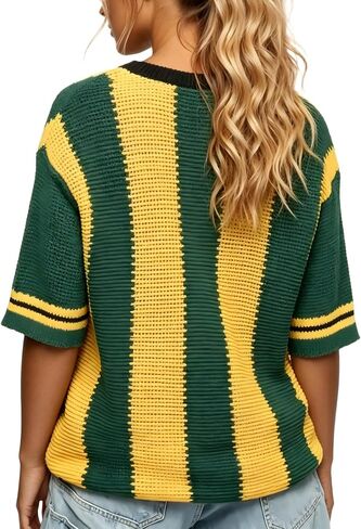 Women's Jersey Shirts Oversized Crochet Graphic Going Out Tops Crew Neck Short Sleeve Pullovers in Saudi Arabia