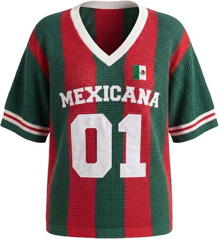 Women's Jersey Shirts Oversized Crochet Graphic Going Out Tops Crew Neck Short Sleeve Pullovers in Saudi Arabia