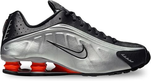 Metallic Silver & Black Nike Shox R4 with Picante Red & Metallic Silver Accents by Nike in Kuwait