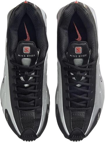Metallic Silver & Black Nike Shox R4 with Picante Red & Metallic Silver Accents by Nike in Kuwait