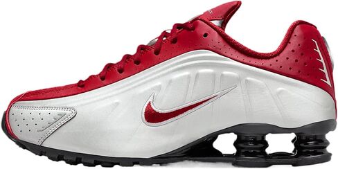 Nike Shox R4 Men's Shoes (Metallic Silver/Black/Team Crimson) in Kuwait