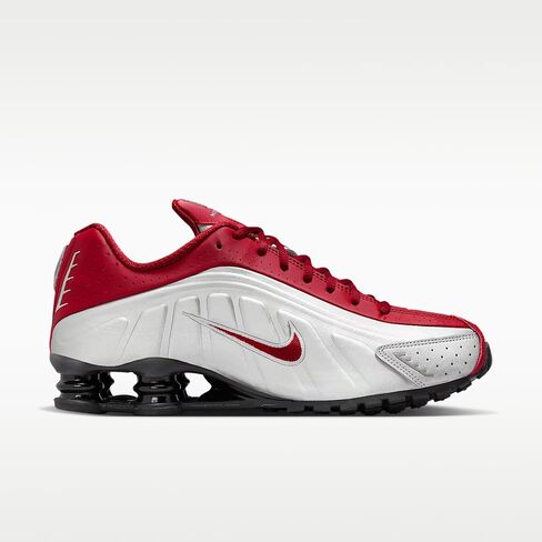Nike Shox R4 Men's Shoes (Metallic Silver/Black/Team Crimson) in Kuwait