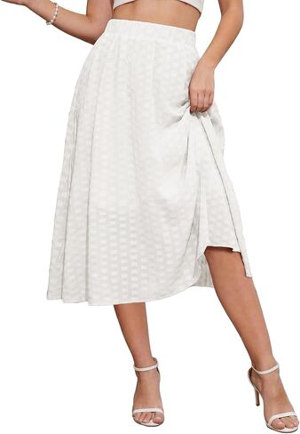 Skirts for Women with Pockets Summer High Waist Midi Flowy A Line for Vacation in Saudi Arabia