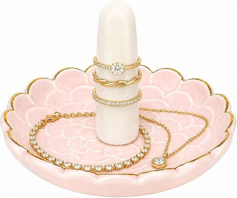 Cat Ring Holder Jewelry Dish–Ceramic Trinket Tray for Rings,Earrings,Necklaces & Bracelets,Cute Cat Jewelry Organizer for Vanity,Nightstand,Dresser,Birthday Gift for Women,Girls Cat Lovers in Saudi Arabia